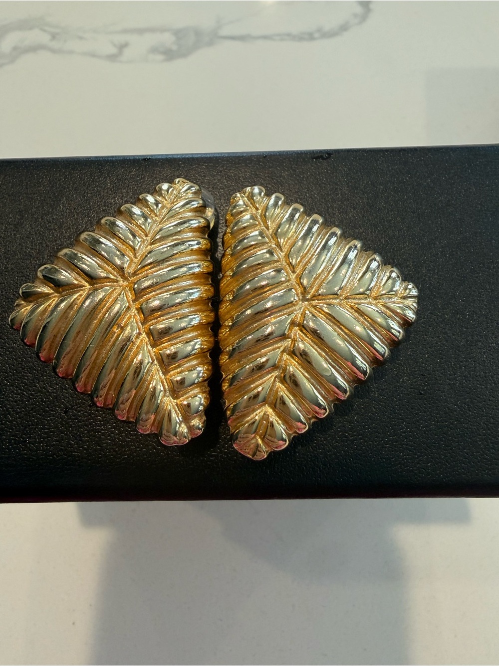 Gold-Tone Leaf Clip-On Earrings for Women